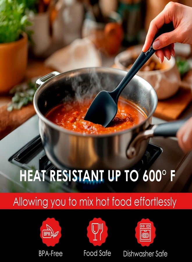 UpGood Silicone Spoon Spatula - 600ºF Heat-Resistant Non-Stick Rubber Spoonula | Use as Silicone Kitchen Scraper Utensil - Baking and Cooking Strong Stainless Steel Core | UpGood Kitchen Utensils, (Black) - Image 5